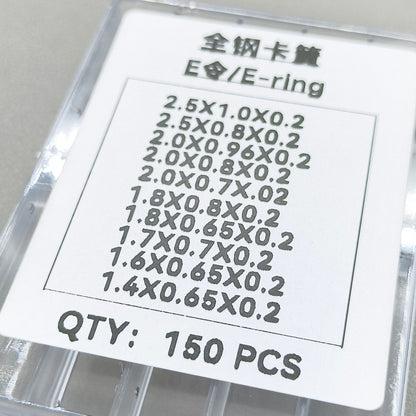 150 PIECES/Box E-Clip Circlip Ring for Chronograph Button Watch Pusher