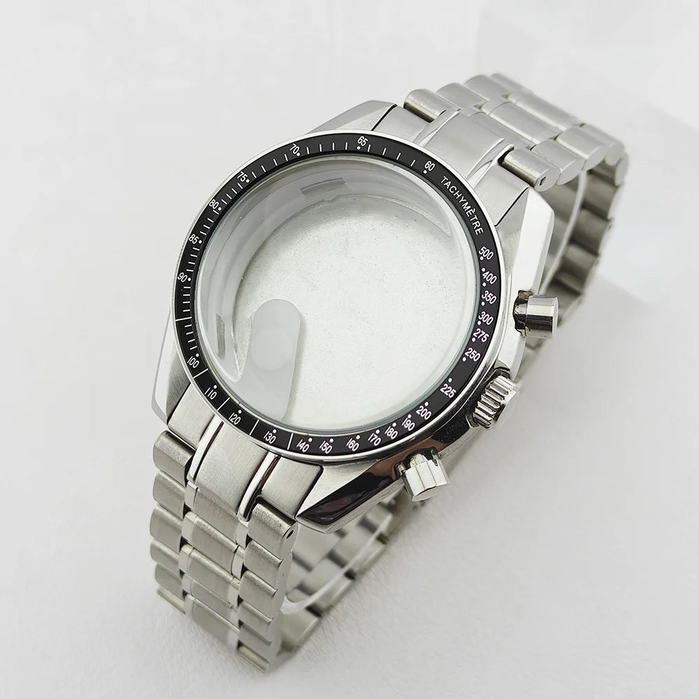 39.7mm Stainless Steel Watch Case Sapphire Glass with Chapter Ring for VK63