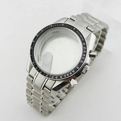 39.7mm Stainless Steel Watch Case Sapphire Glass with Chapter Ring for VK63