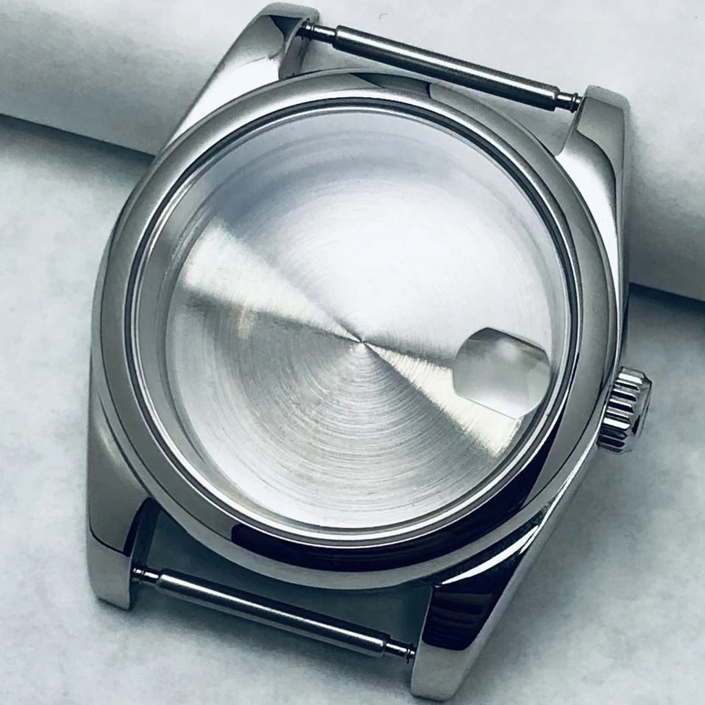 36/40mm Steel Watch Case Sapphire For NH34 NH35 NH36 ETA2824 PT5000 S Crown