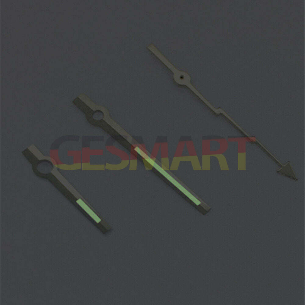 Aiguilles de seconde lumineuses vertes argentées pour montres Asian 8215/2813/8205