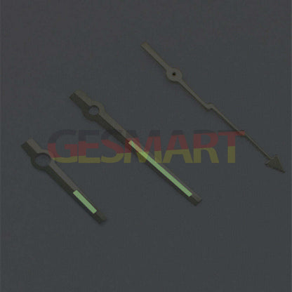 Aiguilles de seconde lumineuses vertes argentées pour montres Asian 8215/2813/8205