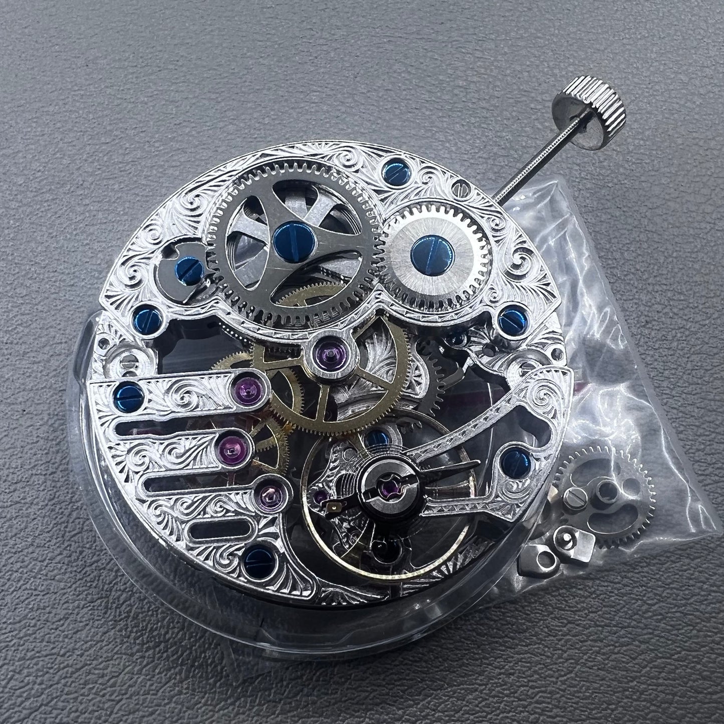 Seagull ST3600 silver hollow mechanical watch movement, ETA 6497 replacement for repairs