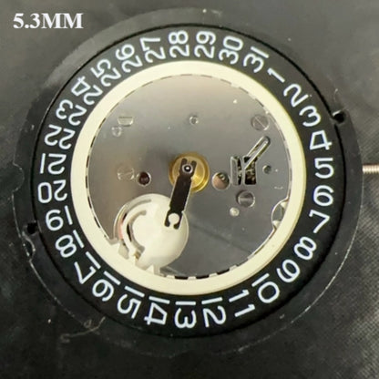Ronda 515 Quartz movement black disk watch accessory, Swiss Made, 5.3mm height for precision timekeeping.