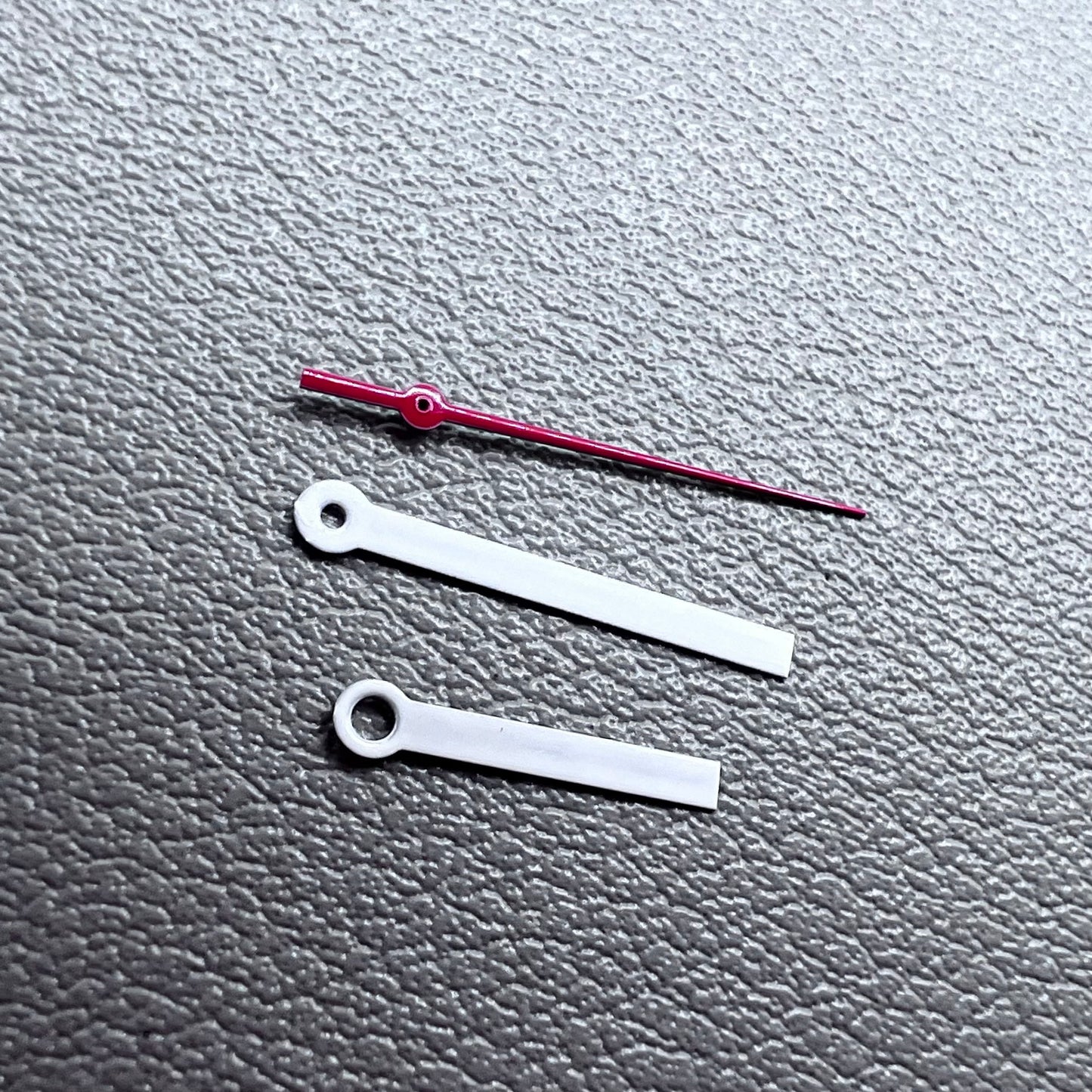 2 Sets 14mm White+Red Painted Square Pointed Watch Hands for Ronda 515 Movement