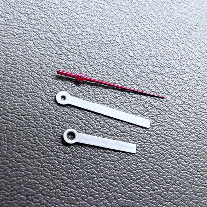 2 Sets 14mm White+Red Painted Square Pointed Watch Hands for Ronda 515 Movement