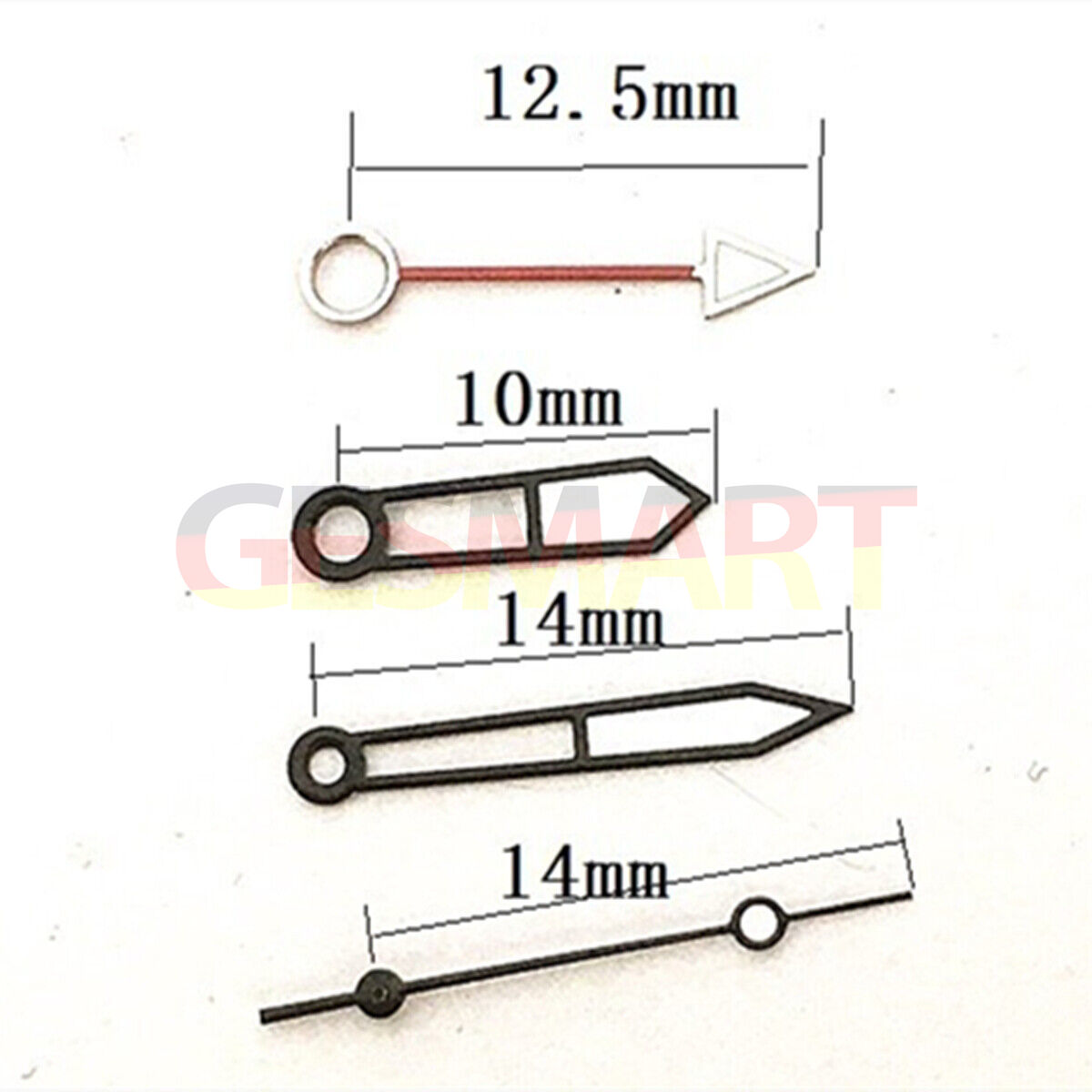 Black trim green luminous hollow hands for Miyota 8205 watch, improving readability and style.