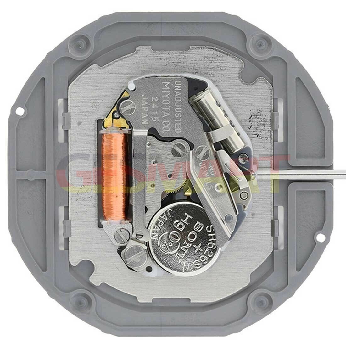 Miyota 2415 Japan quartz movement with date at 6 for precise watch repair and maintenance