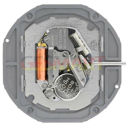Miyota 2415 Japan quartz movement with date at 6 for precise watch repair and maintenance