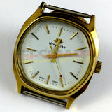 33mm HONGLIAN Manual Mechanical Watch White Dial Golden Nail Square Golden Case