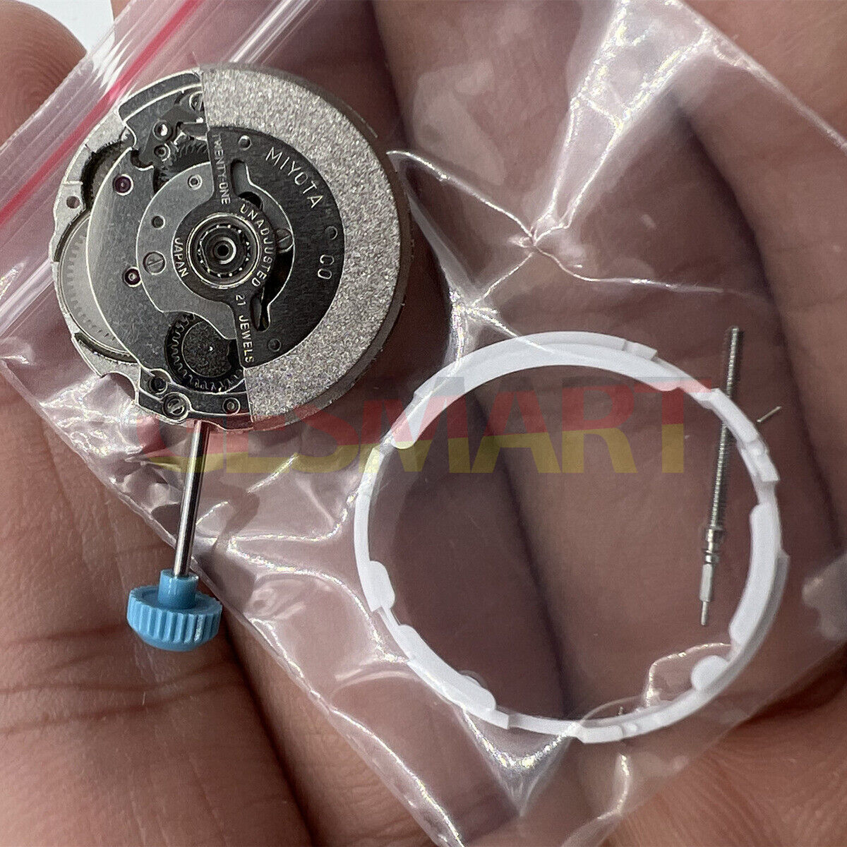 Miyota/Citizen 6T51 automatic watch movement with silver plated finish for precise repairs and upgrades.