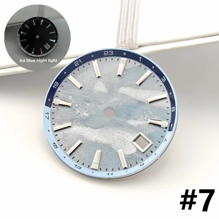 32mm BGW9 Ice Blue Luminous Watch Dial for NH34/NH35/NH36/4R35A/4R36A Movement