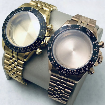 40mm Multicolor Watch Case Sapphire Glass Ceramic/Steel Bezel Fit VK63A