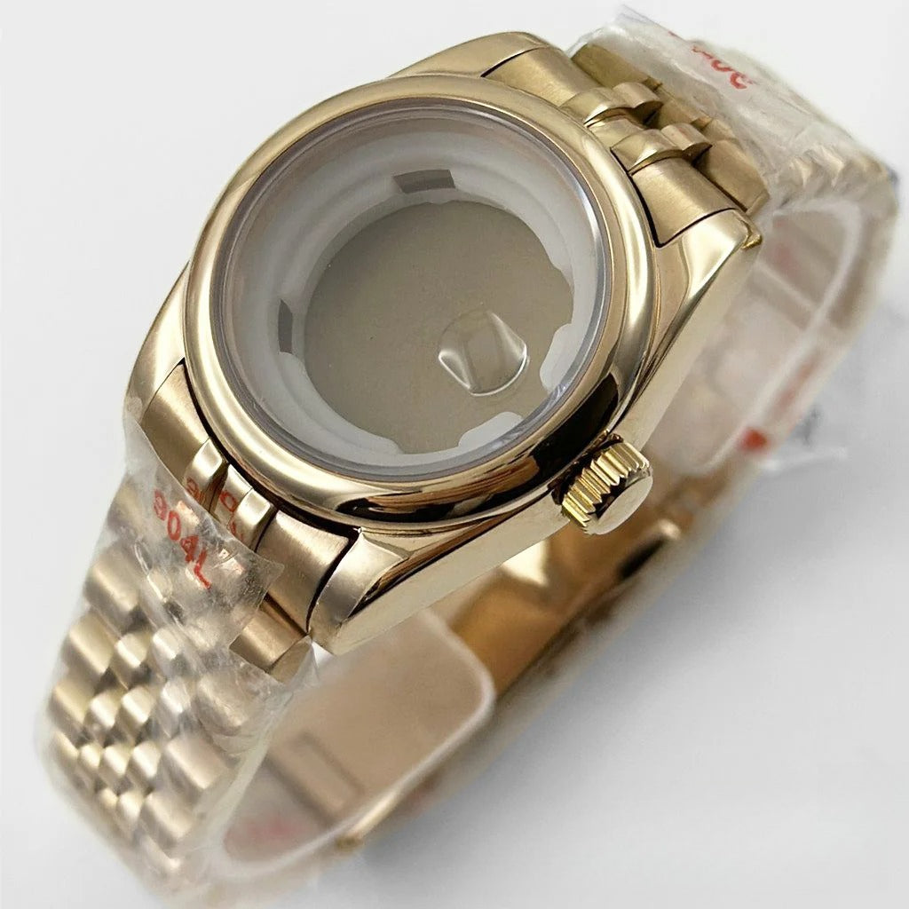 31MM Round Bezel Sapphire Glass Jubilee bracelet Watch Case Ladies Fit NH05 NH06