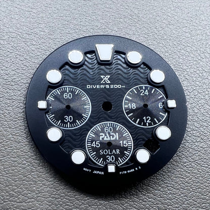 31mm black-green luminous watch dial with single calendar, compatible with VD53 movement.