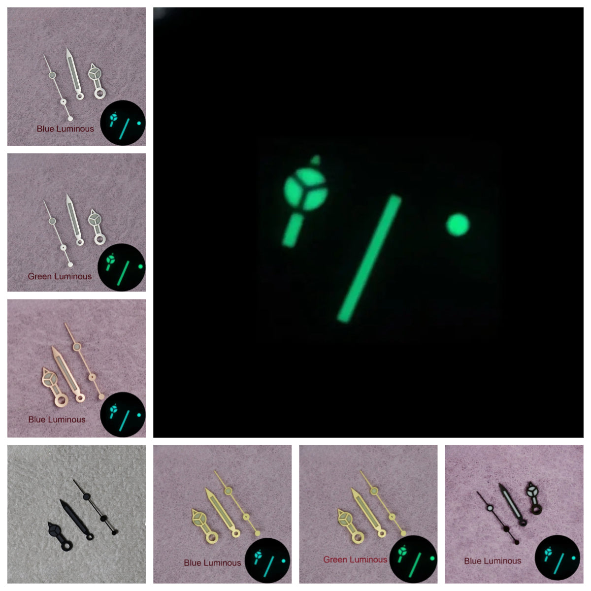 Modified Watch Hands For Submarriner with Blue Luminous NH35 Movement