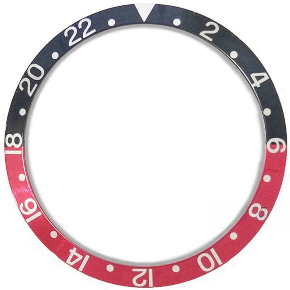 36.5/30.8mm Vintage Aluminum Black+Red 2-22 SUB Watch Bezel Slope