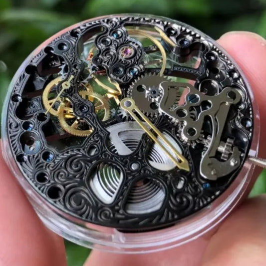 Black  Hollow Seagull ST3600 Mechanical Movement Replacement of ETA6497