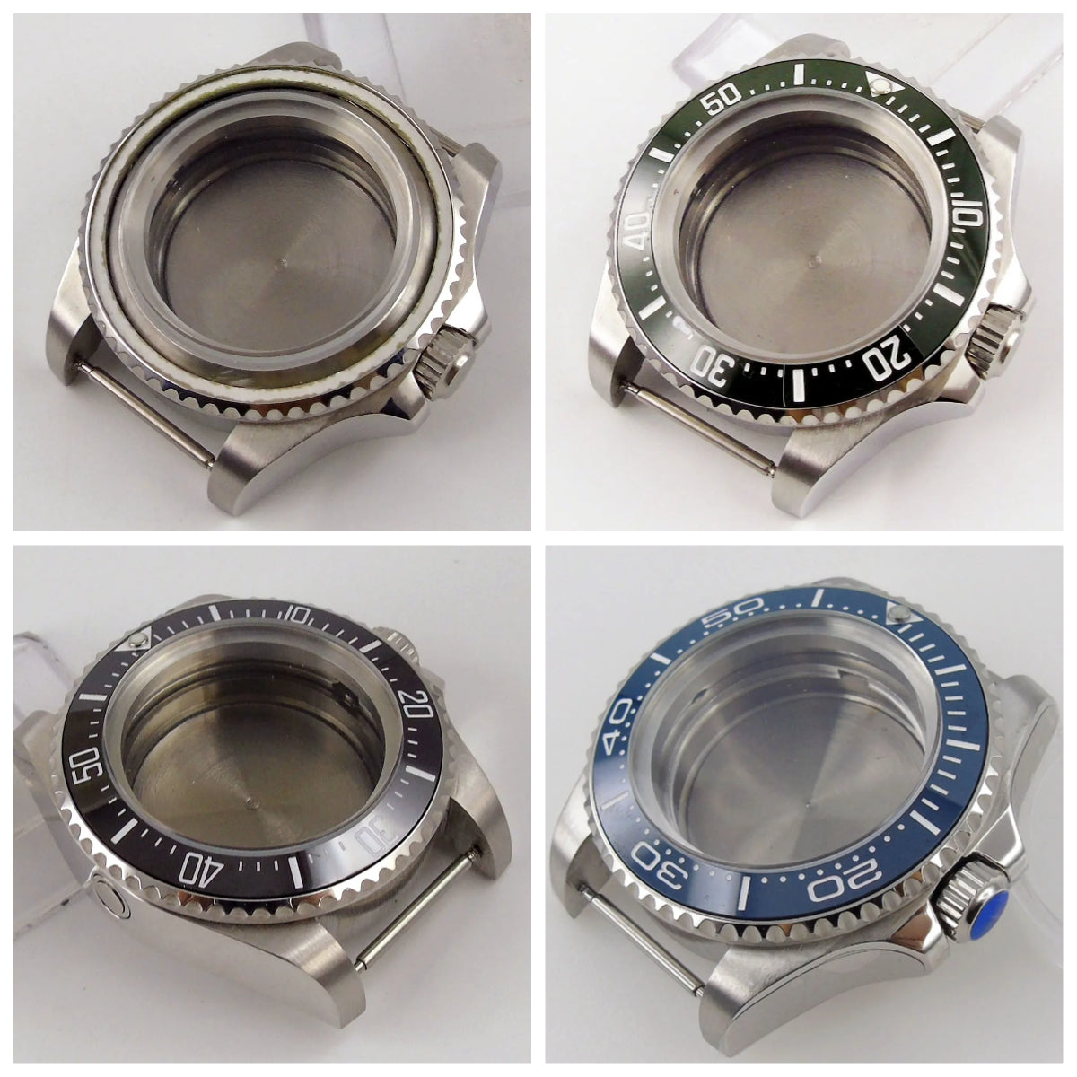 41mm Blue Bezel 316L Steel Watch Case Fit ETA 2836 2824 Miyota 8215 821A