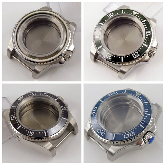 41mm Blue Bezel 316L Steel Watch Case Fit ETA 2836 2824 Miyota 8215 821A