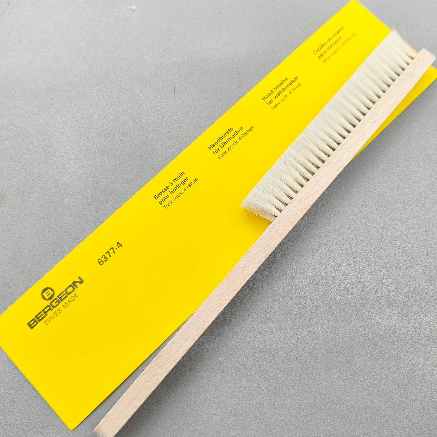 Swiss Bergeon 6377-4 Watchmakers Watch Hand Cleaning Brush Soft 4 Rows