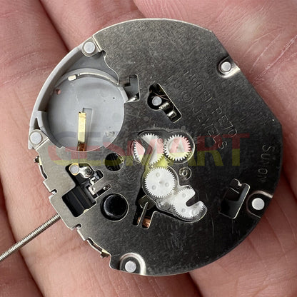 Sunon PE70 quartz watch movement with 3 hands, date at 3, and small seconds at 6 & 9 positions.