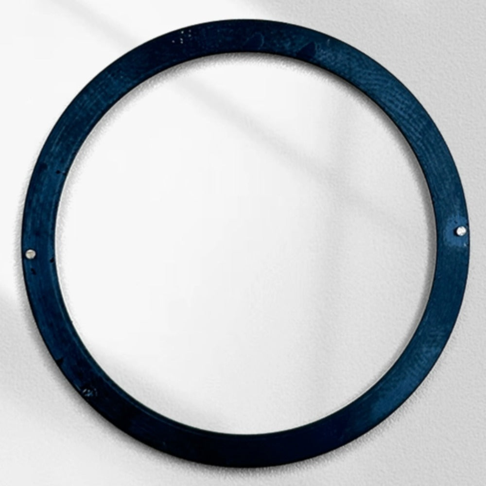 Black metal modified chapter ring, 37x31.5mm watch repair part for accurate timepiece restoration.