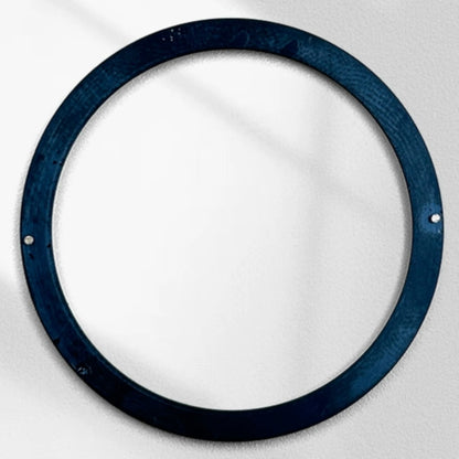 Black metal modified chapter ring, 37x31.5mm watch repair part for accurate timepiece restoration.