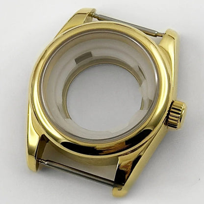 31MM Round Bezel Sapphire Glass Presidential bracelet Watch Case for NH05 NH06