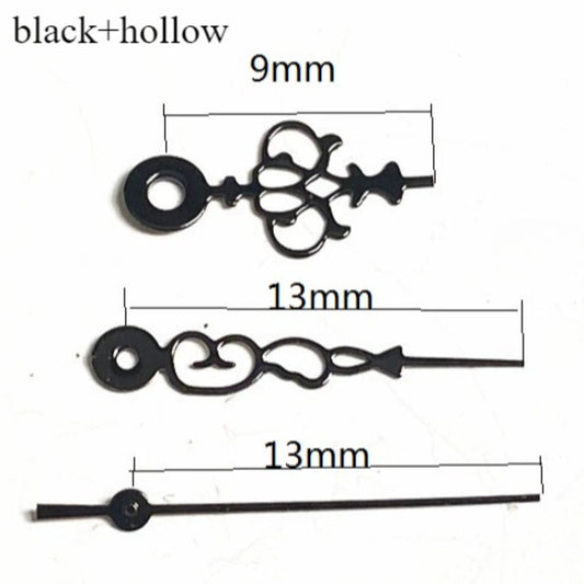 Black trim hollow floral watch hands for Miyota 2035, stylish 13x13x9mm accessory.