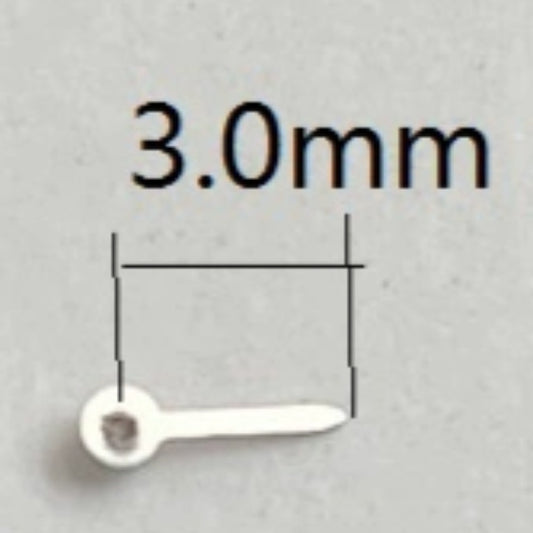 Lot de 3 petites aiguilles de seconde de 3,0 mm argentées pour montre à quartz Miyota JS15