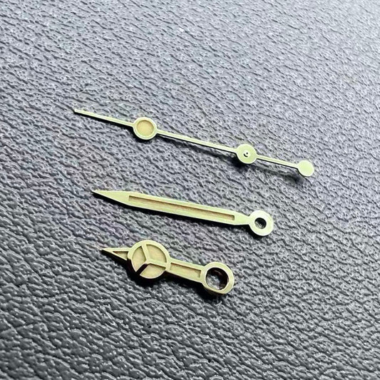 C3 green lume vintage watch hands with golden trim for NH34 NH35 NH36 NH38 NH39 NH70 movements.