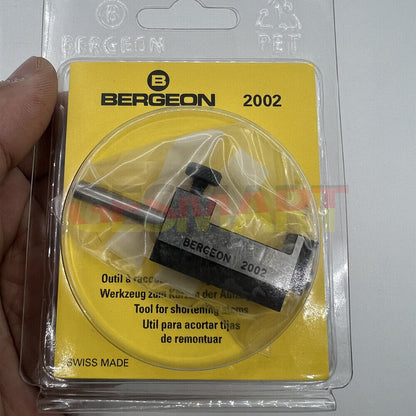 Bergeon 2002 Swiss tool for shortening winding stems, precision watch accessory for stem adjustments.