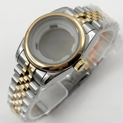 Ladies 31MM Round Bezel Sapphire Glass Jubilee bracelet Watch Case Fit NH05 NH06