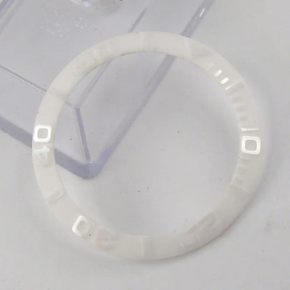 39.8mm white smooth ceramic bezel insert by Parnis for watch customization and repair.