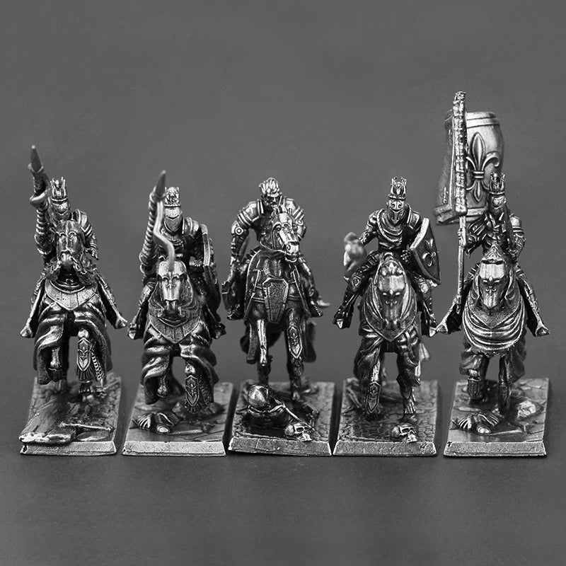 Human Knight Legion Copper Figurines White Bronze Wargame Pieces (Pack of 5)