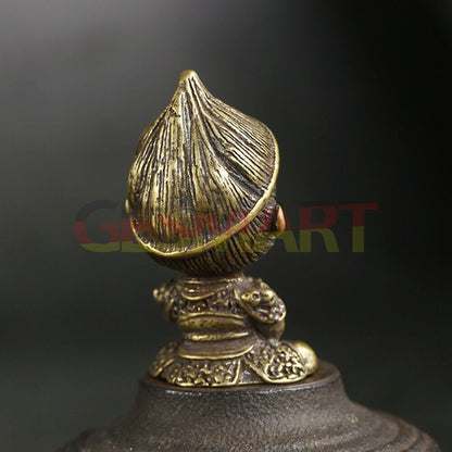 Solid copper Sun WuKong trinket, vintage hand-carved bronze with intricate craftsmanship for collectors.