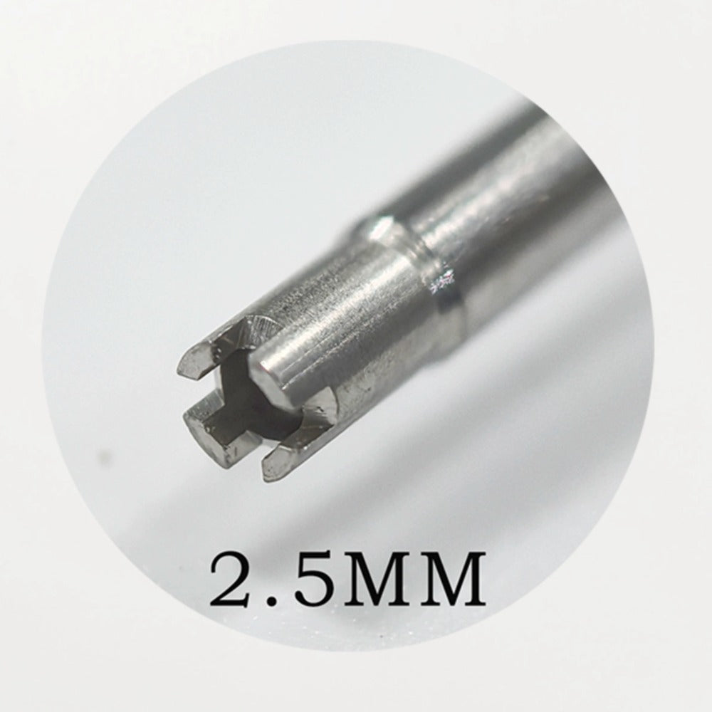 Precision 2.5mm 4-prong bezel cover remover screwdriver by Richard Miller for watch repair tasks