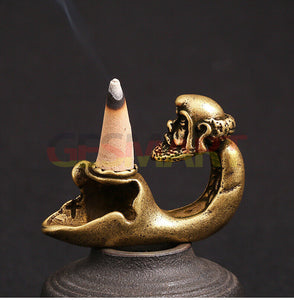 Solid Copper Dharma Agarwood Furnace Trinket Hand Carved Bronze Model Figurines