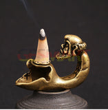 Solid Copper Dharma Agarwood Furnace Trinket Hand Carved Bronze Model Figurines