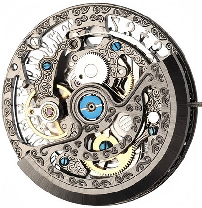 Chinese Hangzhou Hollow Black 27A0D Automatic Mechanical Movement Watch Part