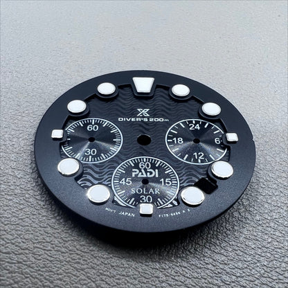 31mm black-green luminous watch dial with single calendar, compatible with VD53 movement.