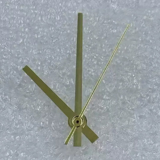 No Lume golden watch hands for Miyota 8285 movement, fits 31mm dial, compatible with watch repairs.