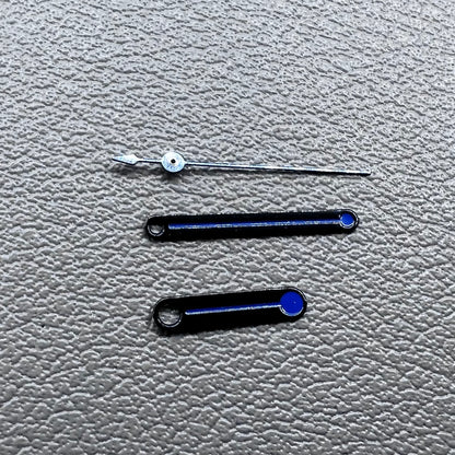 2 Sets Round Tip Black Trim Blue Painted Watch Hands for Ronda 515 Movement