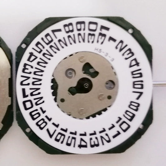 Miyota 2353 quartz watch movement with 3 hands and big date display at 3 o'clock, Japan made.