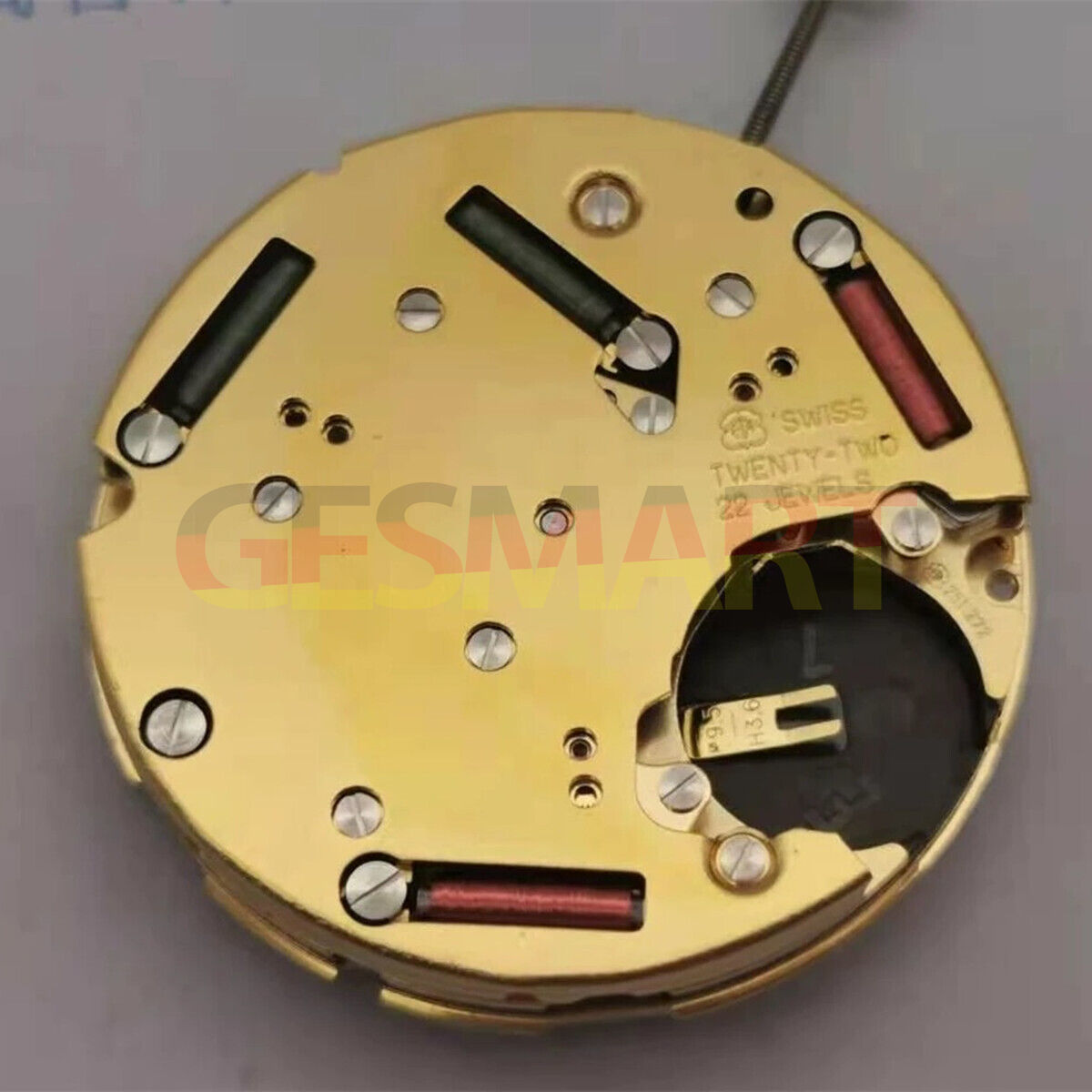 Montre <tc>ETA</tc> 251.272 Mouvement à quartz Fabrication suisse 3 aiguilles Date@4 Mouvement doré 