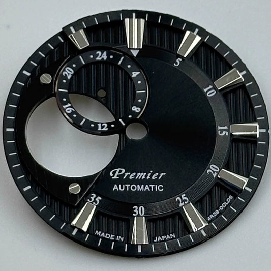 Black 28.5mm modified hollow diving watch dial with silver font for NH39 movement