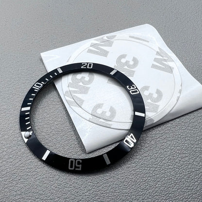 37.5mm Aluminum Black SUB Green Lume Watch Bezel Slope White Font