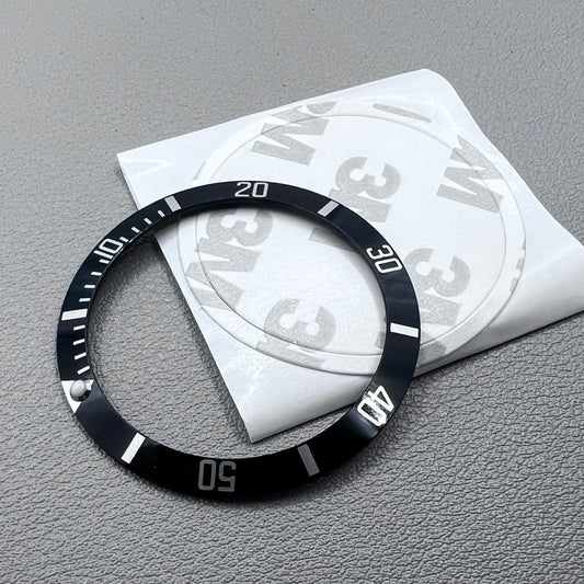 37.5mm Aluminum Black SUB Green Lume Watch Bezel Slope White Font