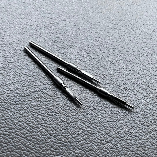 Set of 3 ETA 2783 winding stems for precise watch movement adjustments and repairs.